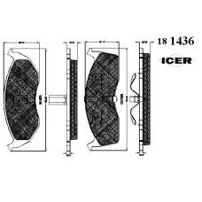 181436 ICER Комплект тормозных колодок, дисковый тормоз