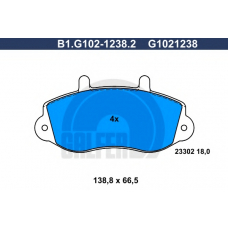 B1.G102-1238.2 GALFER Комплект тормозных колодок, дисковый тормоз