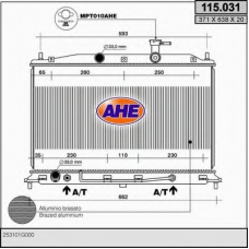 115.031 AHE Радиатор, охлаждение двигателя