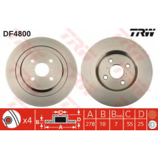 DF4800 TRW Тормозной диск
