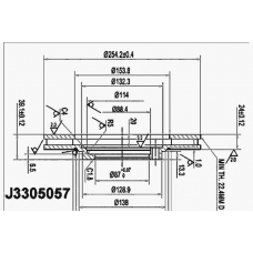 J3305057 NIPPARTS Тормозной диск