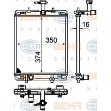 8MK 376 749-651 HELLA Радиатор, охлаждение двигателя