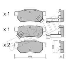 22-0170-1 METELLI Комплект тормозных колодок, дисковый тормоз