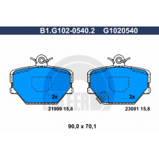 B1.G102-0540.2 GALFER Комплект тормозных колодок, дисковый тормоз