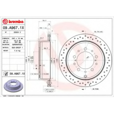 09.A967.1X BREMBO Тормозной диск