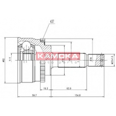 6870 KAMOKA Шарнирный комплект, приводной вал