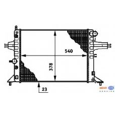 8MK 376 720-651 HELLA Радиатор, охлаждение двигателя