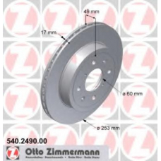 540.2490.00 ZIMMERMANN Тормозной диск