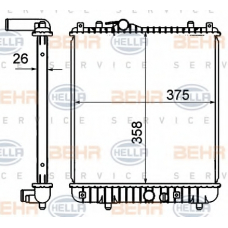 8MK 376 735-071 HELLA Радиатор, охлаждение двигателя