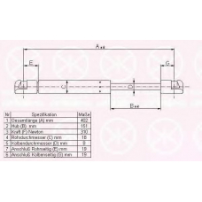 00357100 KLOKKERHOLM Газовая пружина, крышка багажник