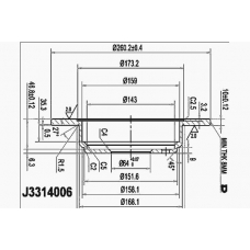 J3314006 NIPPARTS Тормозной диск