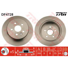 DF4728 TRW Тормозной диск