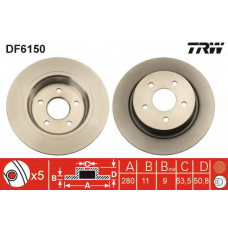 DF6150 TRW Тормозной диск