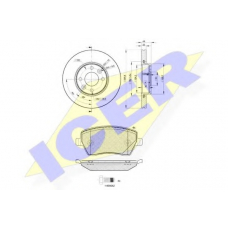 31534-7795 ICER Комплект тормозов, дисковый тормозной механизм