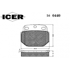 160440 ICER Комплект тормозных колодок, дисковый тормоз