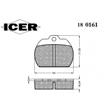 180161 ICER Комплект тормозных колодок, дисковый тормоз