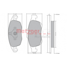 1170129 METZGER Комплект тормозных колодок, дисковый тормоз
