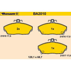 BA2010 BARUM Комплект тормозных колодок, дисковый тормоз