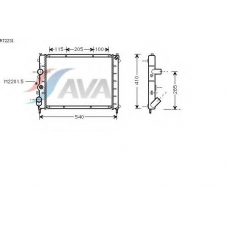 RT2231 AVA Радиатор, охлаждение двигателя