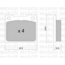 22-0020-0 METELLI Комплект тормозных колодок, дисковый тормоз