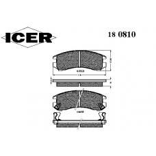 180810 ICER Комплект тормозных колодок, дисковый тормоз