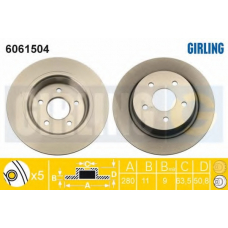 6061504 GIRLING Тормозной диск