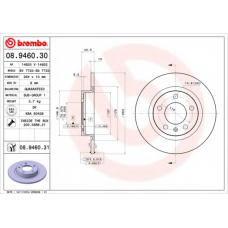 08.9460.30 BREMBO Тормозной диск