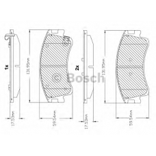 F 03B 150 115 BOSCH Комплект тормозных колодок, дисковый тормоз