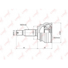 CO3644 LYNX Co-3644 шрус наружный mitsubishi asx 2.0 10> / lancer 2.0 07> / outlander 2.0-2.4 06>, citroen c-cro