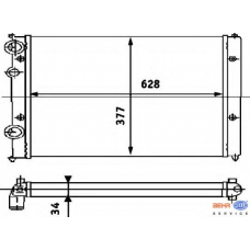 8MK 376 714-441 HELLA Радиатор, охлаждение двигателя