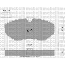 22-0671-2 METELLI Комплект тормозных колодок, дисковый тормоз