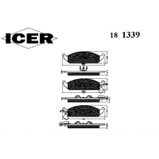 181339 ICER Комплект тормозных колодок, дисковый тормоз