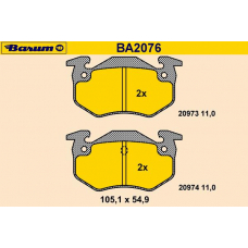 BA2076 BARUM Комплект тормозных колодок, дисковый тормоз