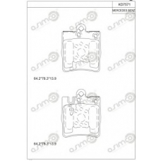 KD7571 ASIMCO Комплект тормозных колодок, дисковый тормоз