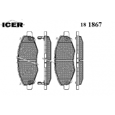181867 ICER Комплект тормозных колодок, дисковый тормоз