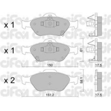 822-316-1 CIFAM Комплект тормозных колодок, дисковый тормоз