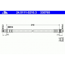 24.5111-0210.3 ATE Тормозной шланг