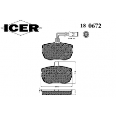 180672 ICER Комплект тормозных колодок, дисковый тормоз
