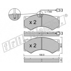595.2 fri.tech. Комплект тормозных колодок, дисковый тормоз