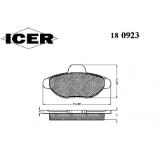 180923 ICER Комплект тормозных колодок, дисковый тормоз