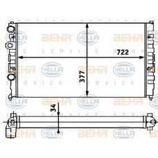 8MK 376 715-174 HELLA Радиатор, охлаждение двигателя