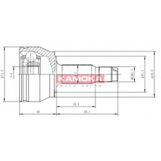 6348 KAMOKA Шарнирный комплект, приводной вал