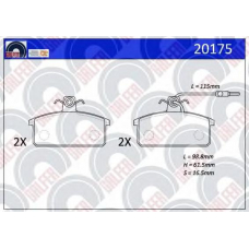 20175 GALFER Комплект тормозных колодок, дисковый тормоз