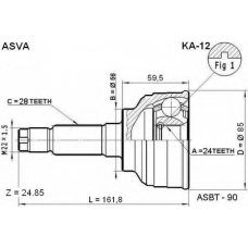 KA-12 ASVA Шарнирный комплект, приводной вал