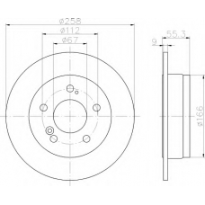 8DD 355 100-961 HELLA Тормозной диск