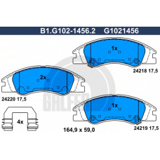 B1.G102-1456.2 GALFER Комплект тормозных колодок, дисковый тормоз