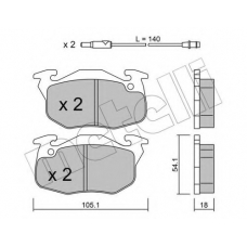22-0037-2 METELLI Комплект тормозных колодок, дисковый тормоз