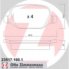 23517.160.1 ZIMMERMANN Комплект тормозных колодок, дисковый тормоз