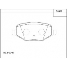 KD6589 ASIMCO Комплект тормозных колодок, дисковый тормоз