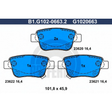 B1.G102-0663.2 GALFER Комплект тормозных колодок, дисковый тормоз